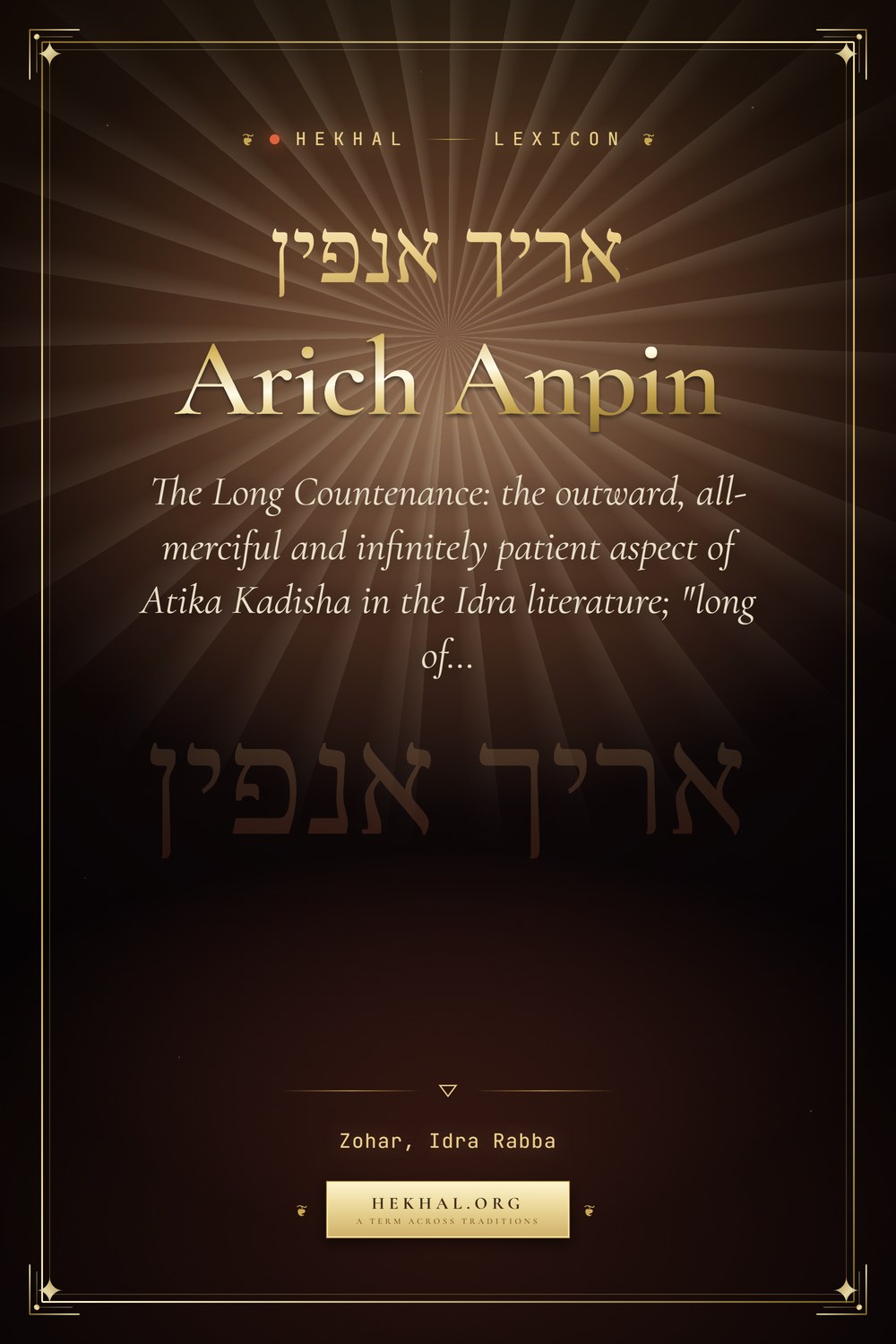 Arich Anpin (אריך אנפין): The Long Countenance — Jewish mysticism