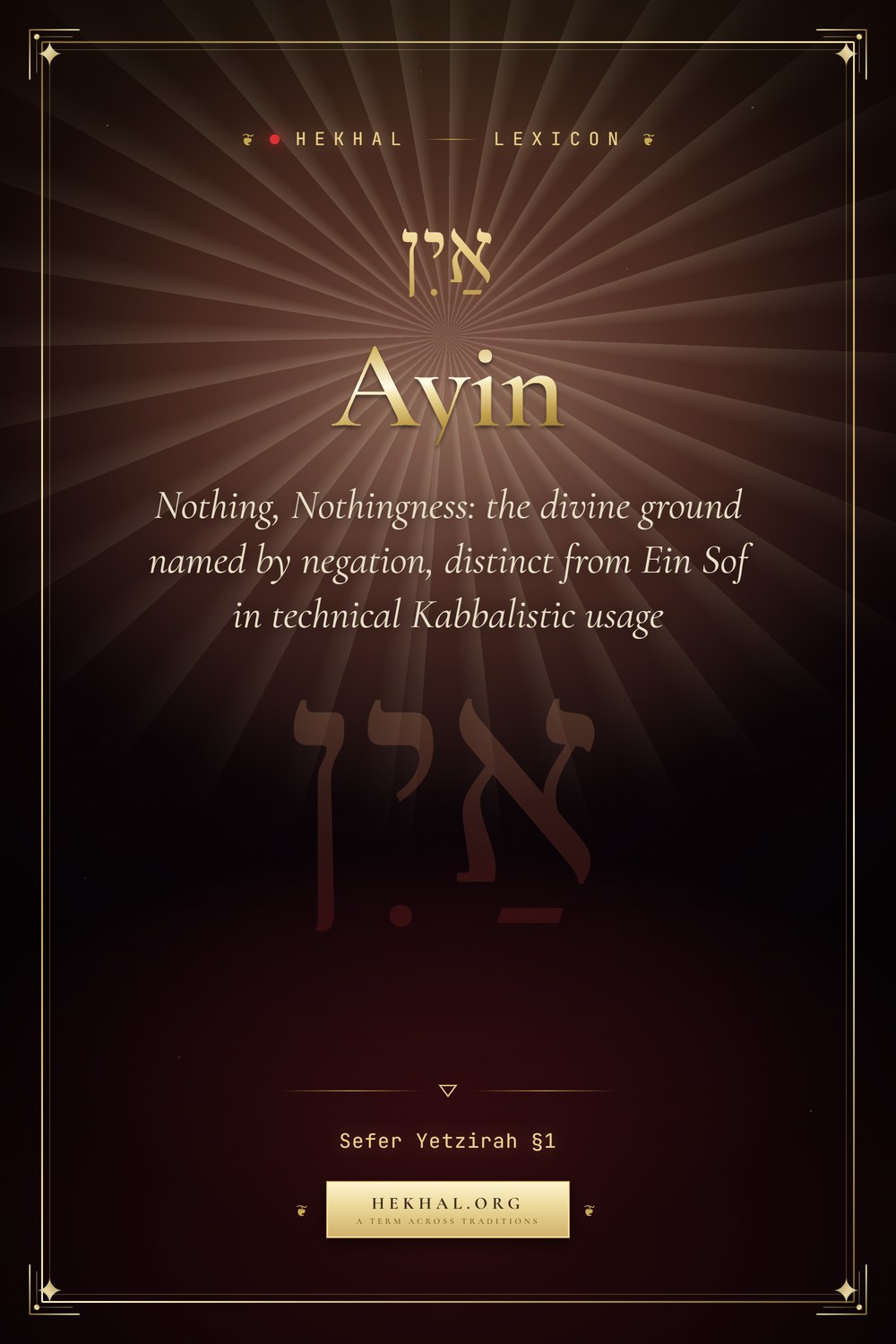 Ayin (אַיִן): Nothing — Jewish mysticism