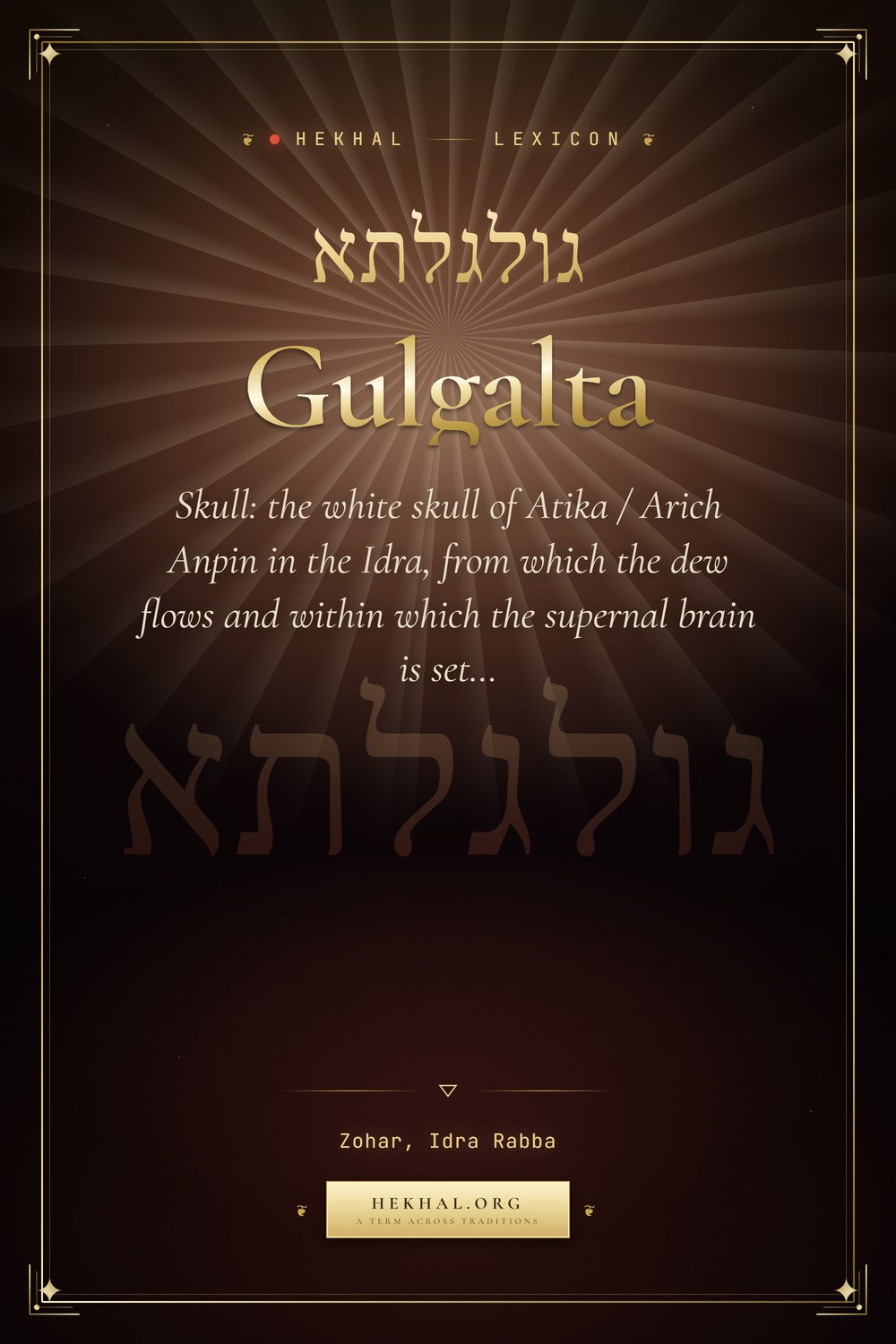 Gulgalta (גולגלתא): Skull — Jewish mysticism