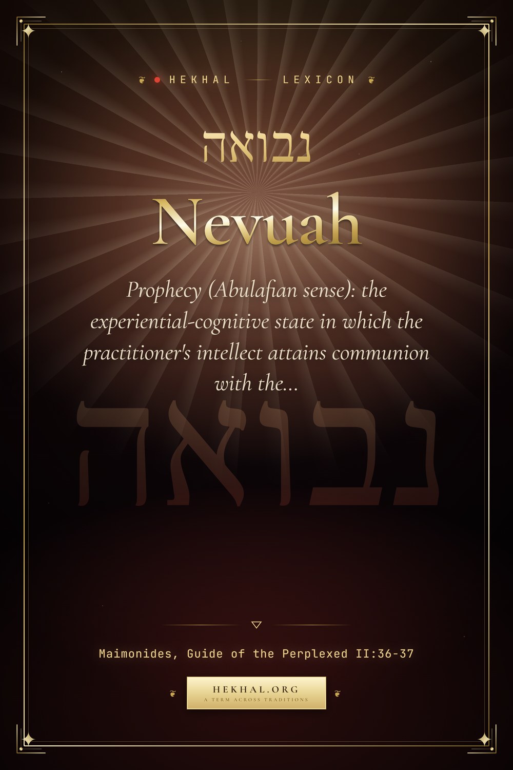 Nevuah (נבואה): Prophecy — Jewish mysticism