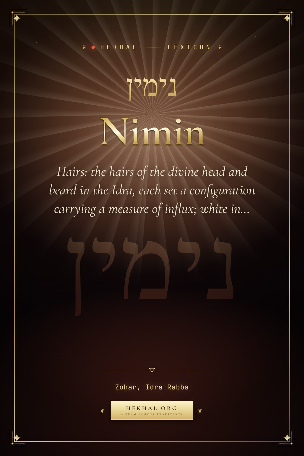 Nimin (נימין): Hairs — Jewish mysticism