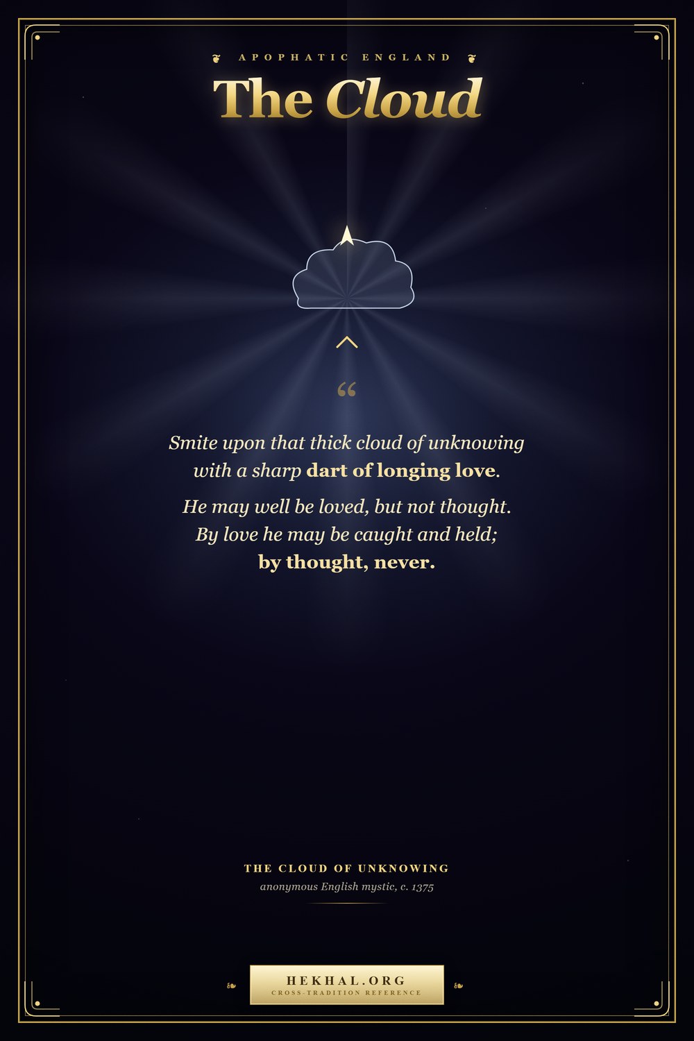 A Sharp Dart of Longing Love: The Cloud of Unknowing