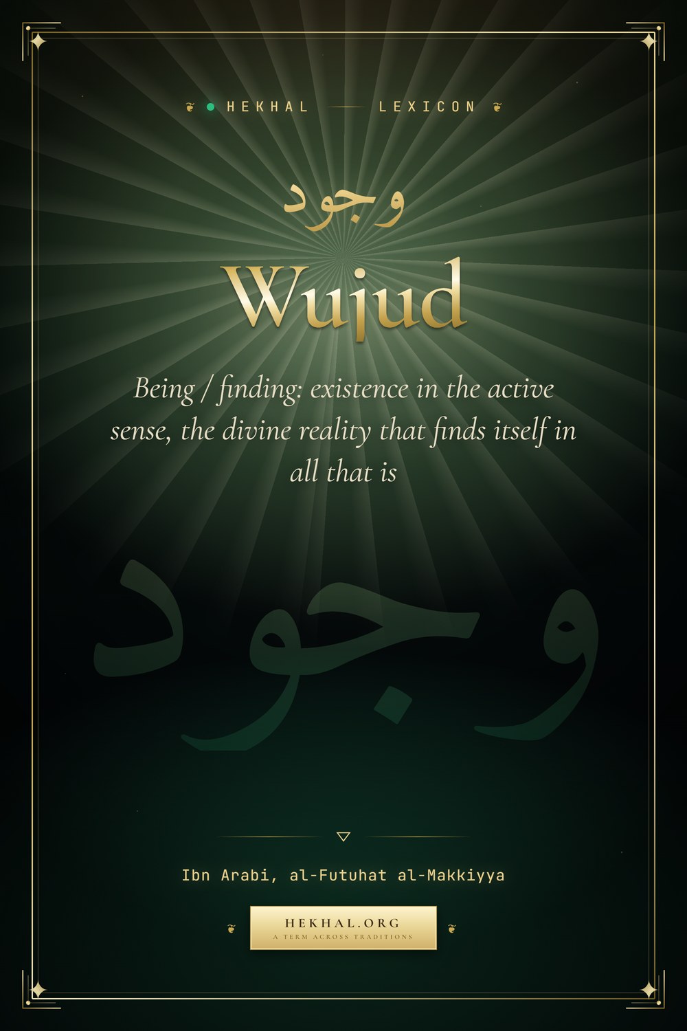 Wujud (وجود): Being / finding — Islamic mysticism