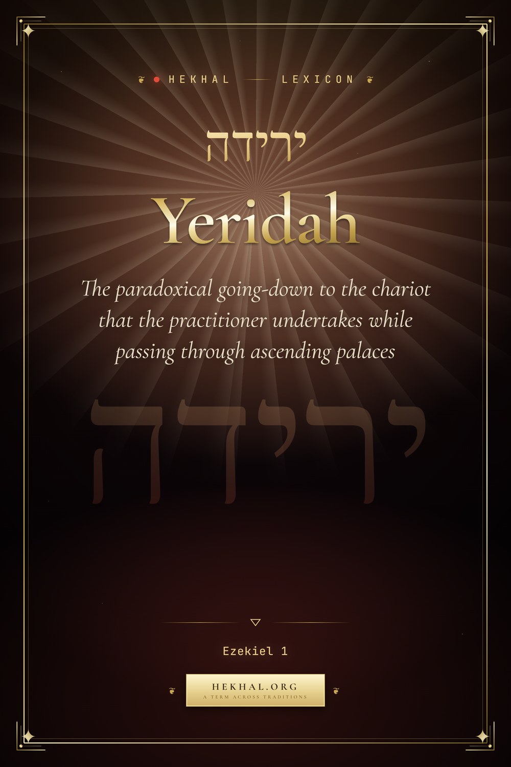 Yeridah (ירידה): The descent to the chariot — Jewish mysticism